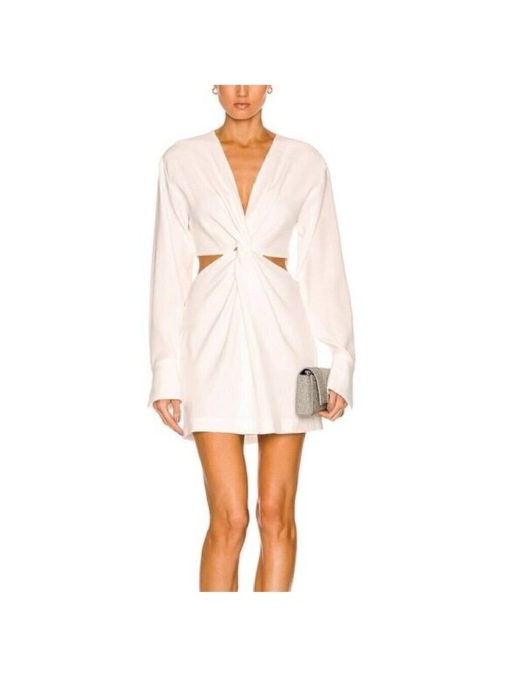 A.L.C Zoey long sleeves dress, white, size 12 015